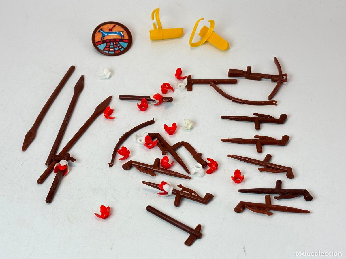 Playmobil: Playmobil lote lanza flecha escudo pipa indio poblado primera &eacute;poca