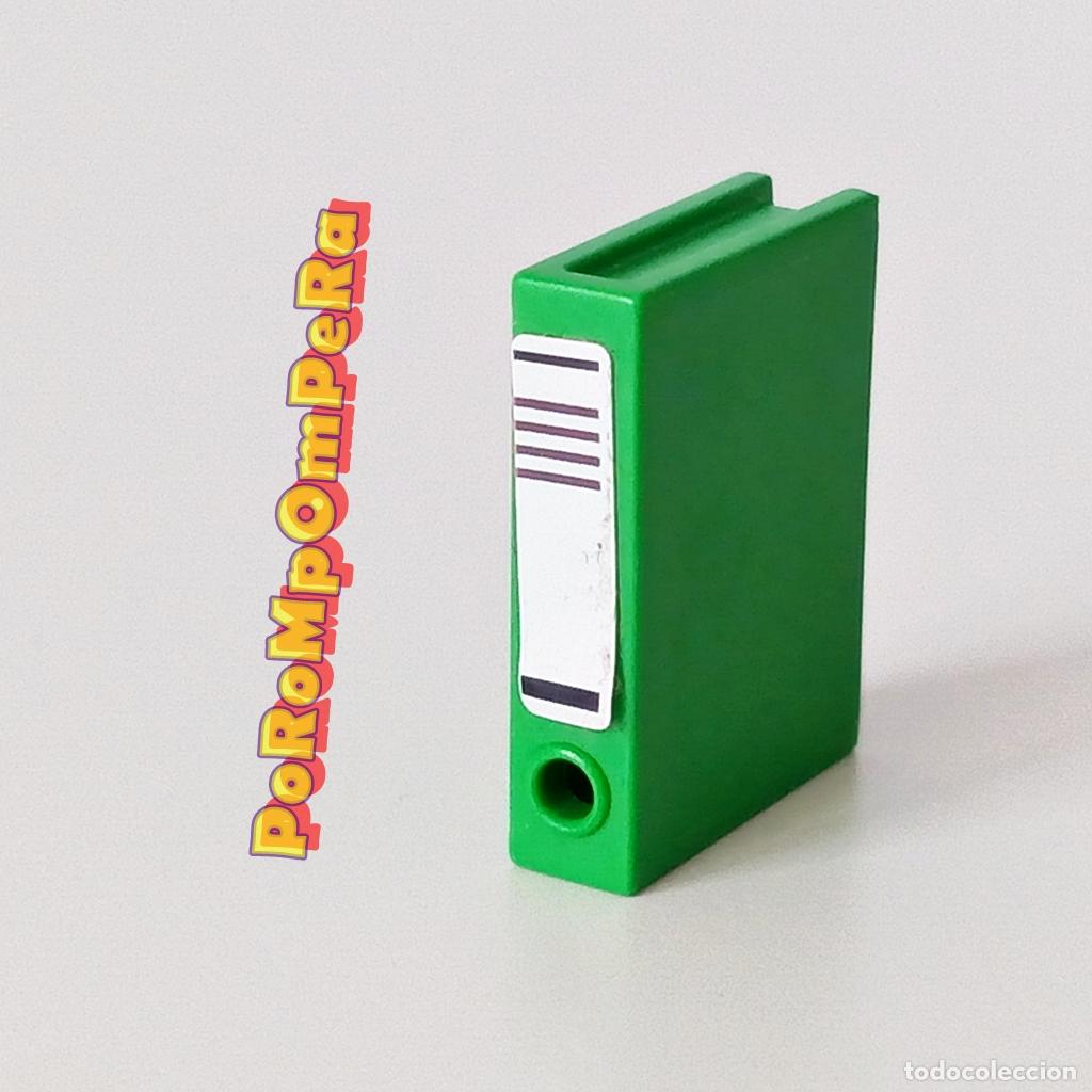 Playmobil: PLAYMOBIL archivador verde carpeta fichero archivo libro estanter&iacute;a oficina casa ciudad folder D6