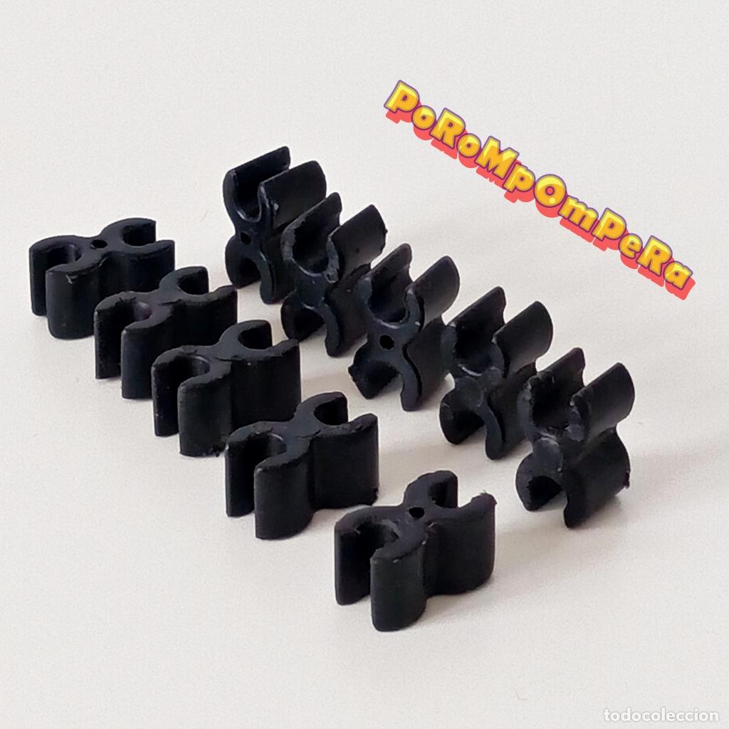 Playmobil: PLAYMOBIL lote x10 enganche doble empalizada fuerte oest 3217 3287 3314 4057+ clip conector uni&oacute;n D6