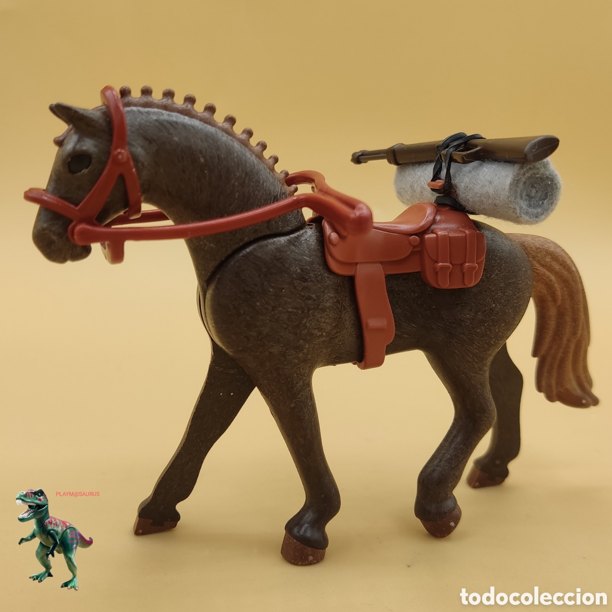 Playmobil: Playmobil caballo western con manta rifle oeste soldado yankee confederado vaquero forajido cowboy