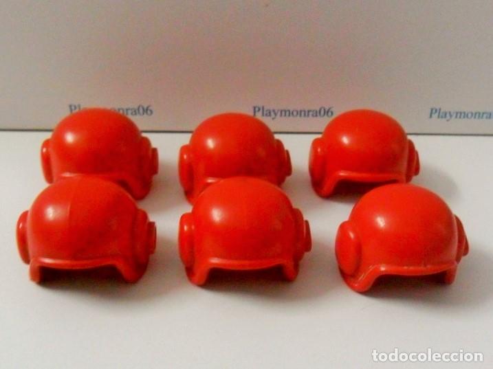 Playmobil: PLAYMOBIL P206 * 6 CASCOS ROJOS PILOTOS HELICOPTERO MOTORISTA