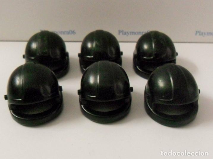 Playmobil: PLAYMOBIL P206 * 6 CASCOS NEGRO PILOTOS CARRERAS MOTORISTA SIN VISERA