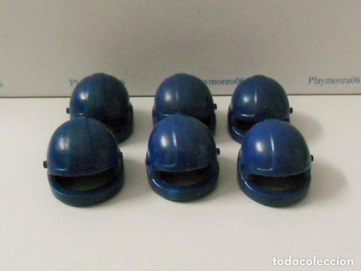 Playmobil: PLAYMOBIL P206 * 6 CASCOS AZUL MOTORISTA PILOTO SIN VISERA