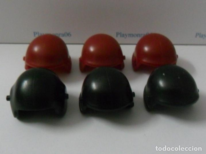 Playmobil: PLAYMOBIL P206 * 6 CASCOS FUCSIA Y NEGRO MOTORISTA PILOTO SIN VISERA