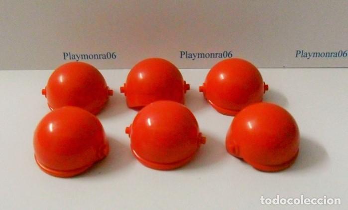 Playmobil: PLAYMOBIL P206 * 6 CASCOS ROJO MOTORISTA PILOTO SIN VISERA
