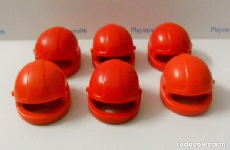 Playmobil: PLAYMOBIL P206 * 6 CASCOS ROJO MOTORISTA PILOTO SIN VISERA