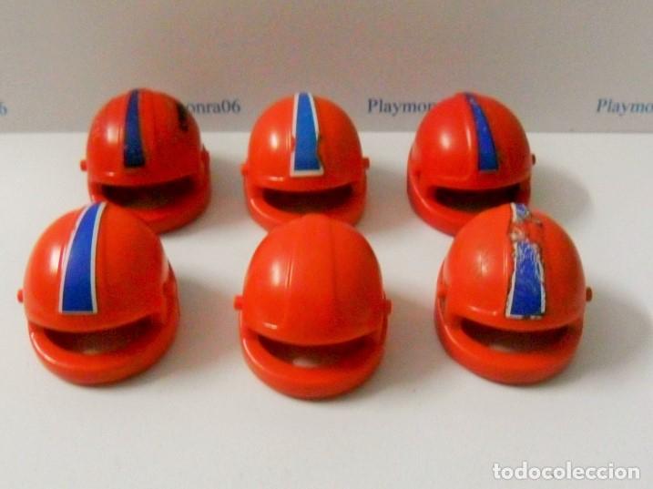 Playmobil: PLAYMOBIL P206 * 6 CASCOS ROJOS MOTORISTA PILOTO SIN VISERA