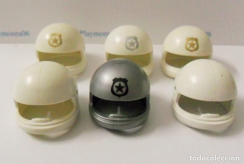 Playmobil: PLAYMOBIL P206 * 6 CASCOS BLANCOS Y PLATEADO PILOTO SIN VISERA