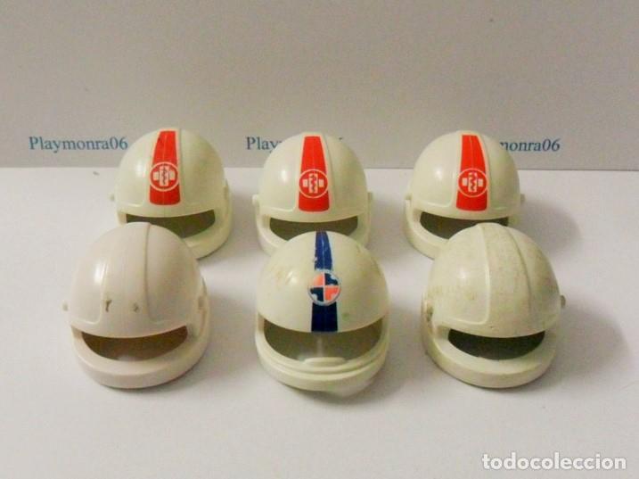 Playmobil: PLAYMOBIL P206 * 6 CASCOS BLANCOS PILOTO MOTORISTA SIN VISERA