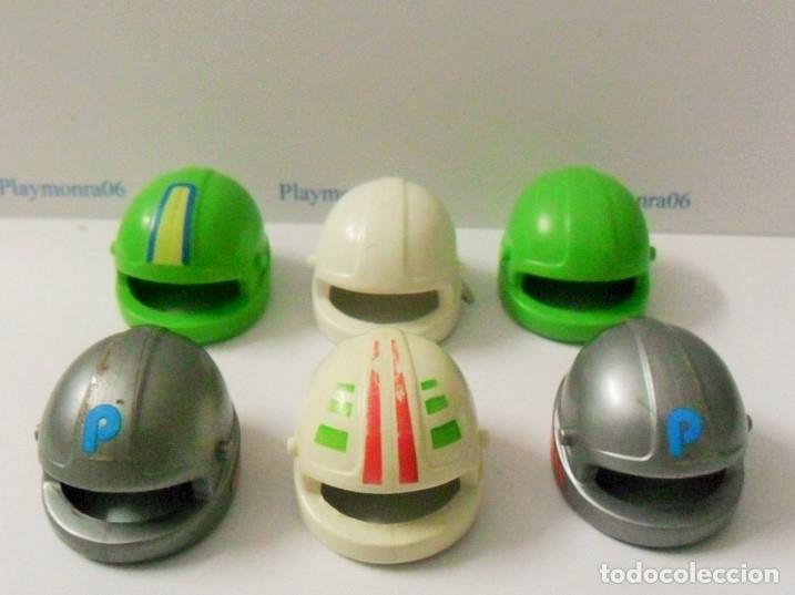 Playmobil: PLAYMOBIL P206 * 6 CASCOS VARIOS COLORES PILOTO MOTORISTA SIN VISERA