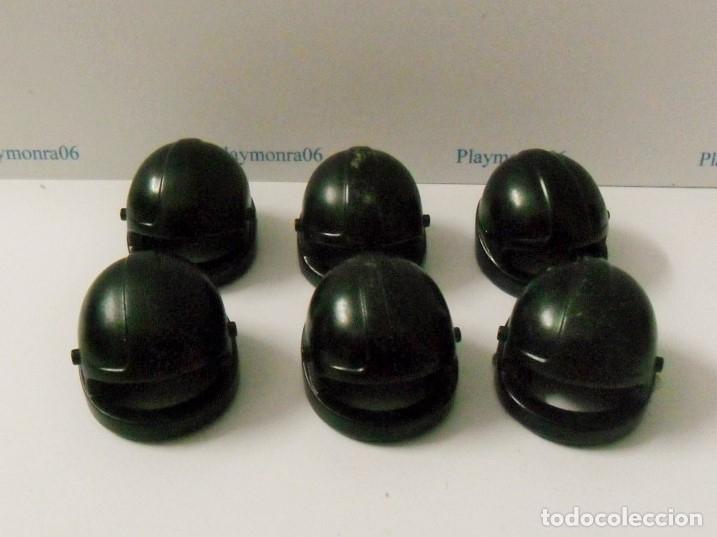 Playmobil: PLAYMOBIL P206 * 6 CASCOS NEGROS PILOTO MOTORISTA SIN VISERA