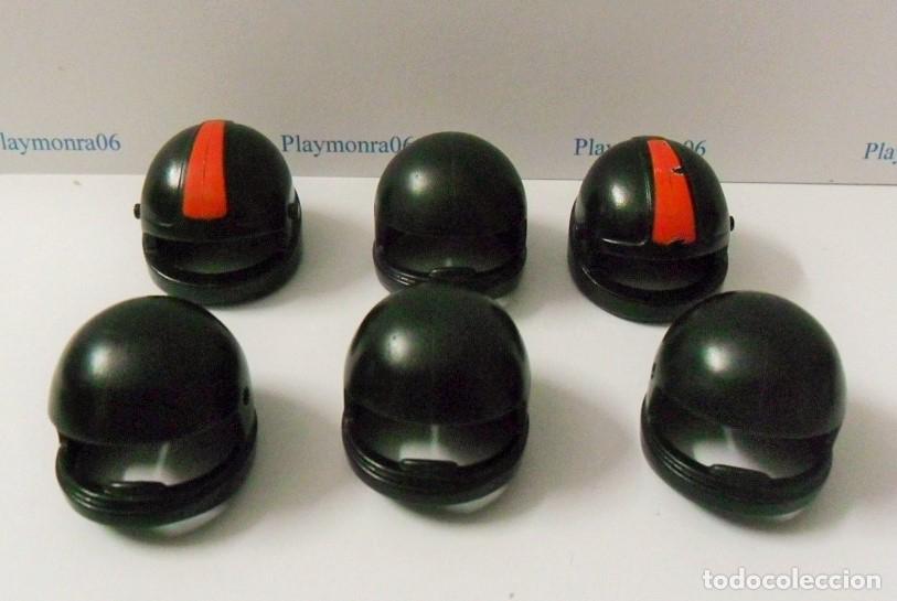 Playmobil: PLAYMOBIL P206 * 6 CASCOS NEGROS PILOTO MOTORISTA SIN VISERA