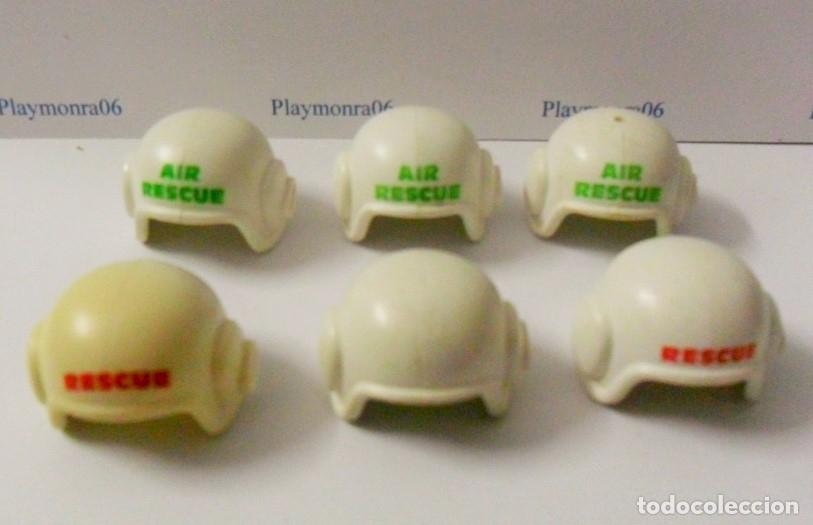 Playmobil: PLAYMOBIL P206 * 6 CASCOS BLANCOS PILOTO MOTORISTA SIN VISERA NI MICRO