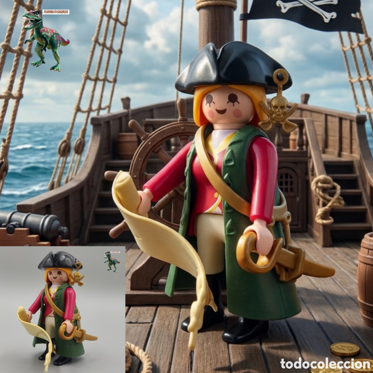 Playmobil: Playmobil figura mujer pirata capitan barco corsario bucanera tripulante marinera