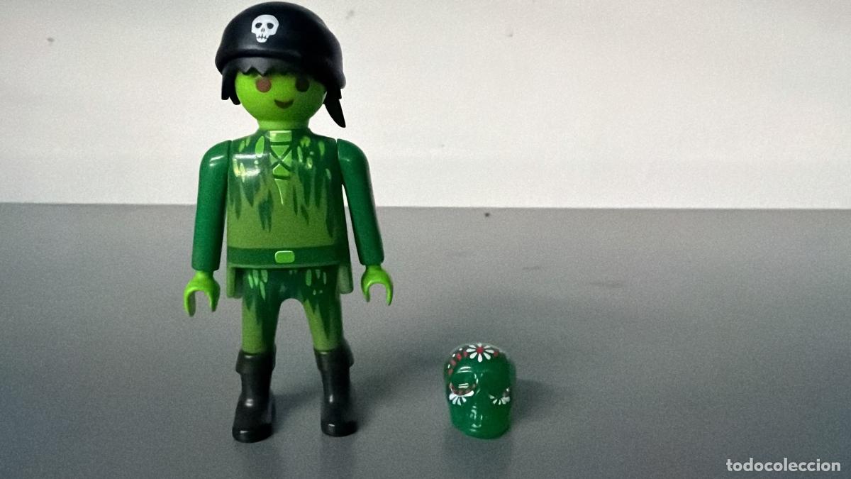 Playmobil: PLAYMOBIL figura pirata fantasma, halloween- con cabeza calavera -mix21
