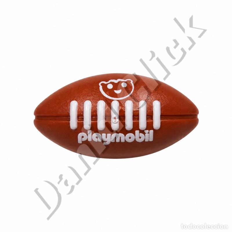 Playmobil: Playmobil Bal&oacute;n Rugby Marr&oacute;n con Logo y Cordones Blancos