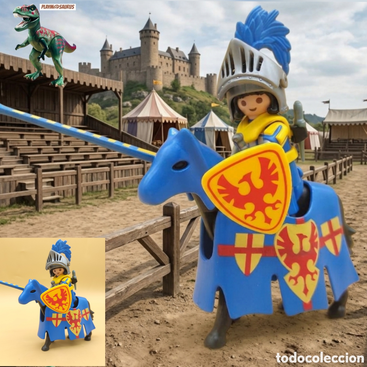Playmobil: Playmobil caballero medieval a caballo aguila halcon torneo justa 4339 3446 3450 3666 3667 3268 3269