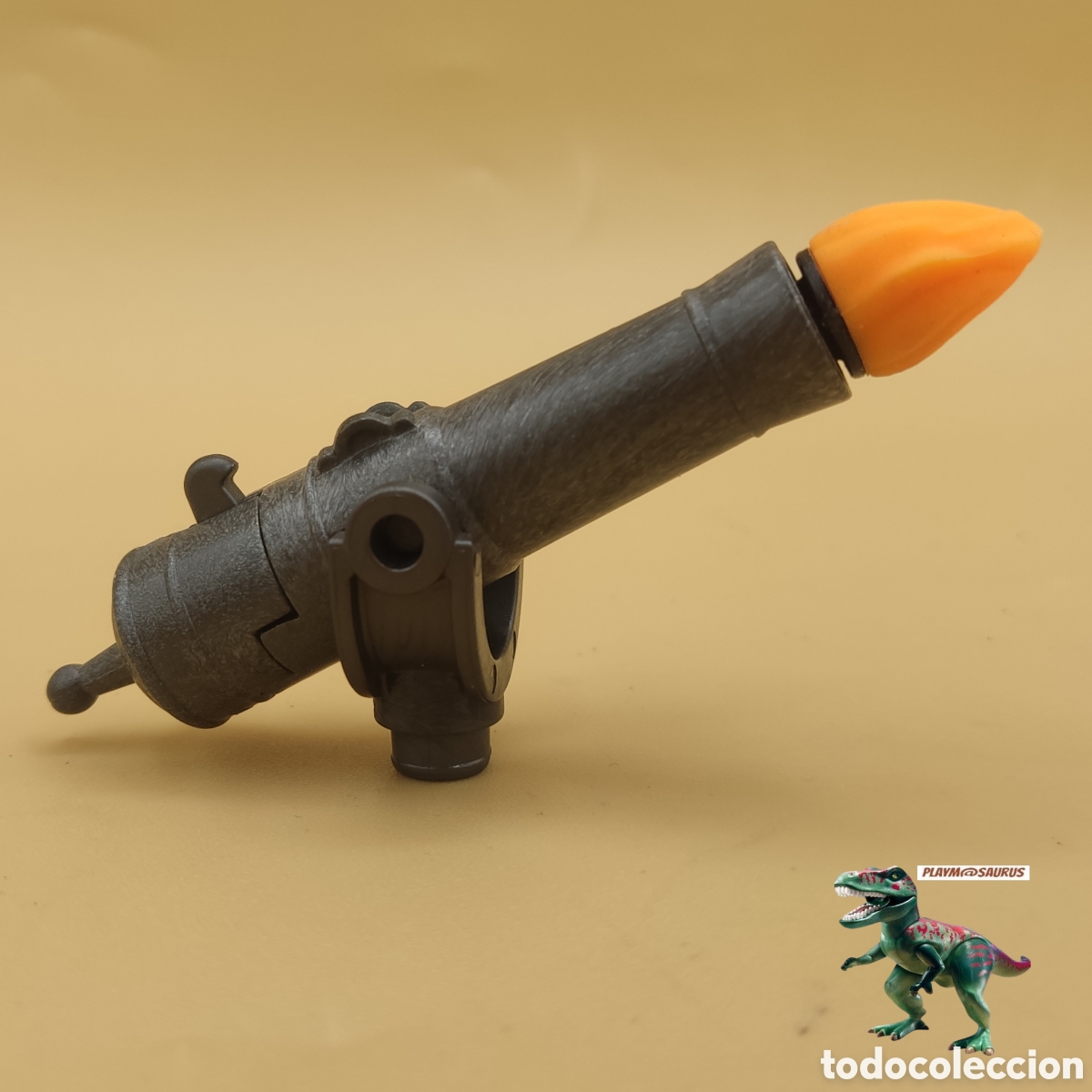 Playmobil: Playmobil ca&ntilde;on con proyectil bateria pieza artilleria fortin fortaleza colocacion en U barco pirata