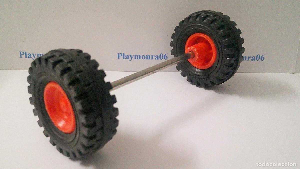Playmobil: PLAYMOBIL P235 * RUEDAS VEHICULO COCHE FURGONETA LONG. EJE 62mm RUEDAS 36mm D. GROSOR RUEDA 12mm