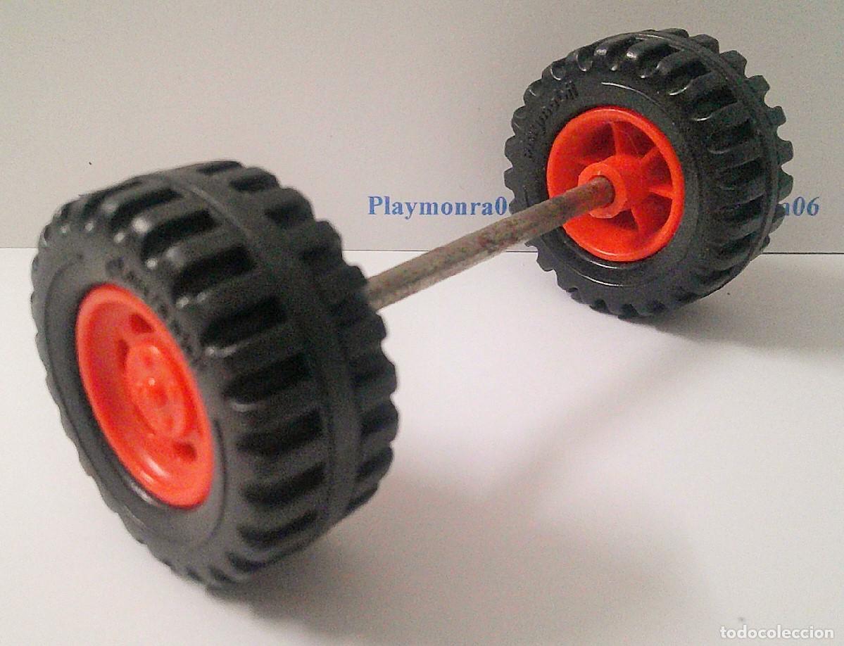Playmobil: PLAYMOBIL P235 * RUEDAS VEHICULO COCHE FURGONETA LONG. EJE 60mm RUEDAS 36mm D. GROSOR RUEDA 18mm