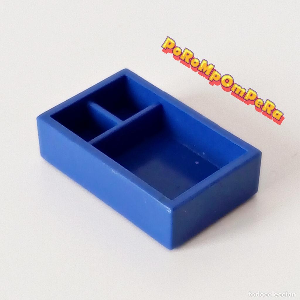 Playmobil: PLAYMOBIL caja rectangular compartimentos azul D6 - Foto 1