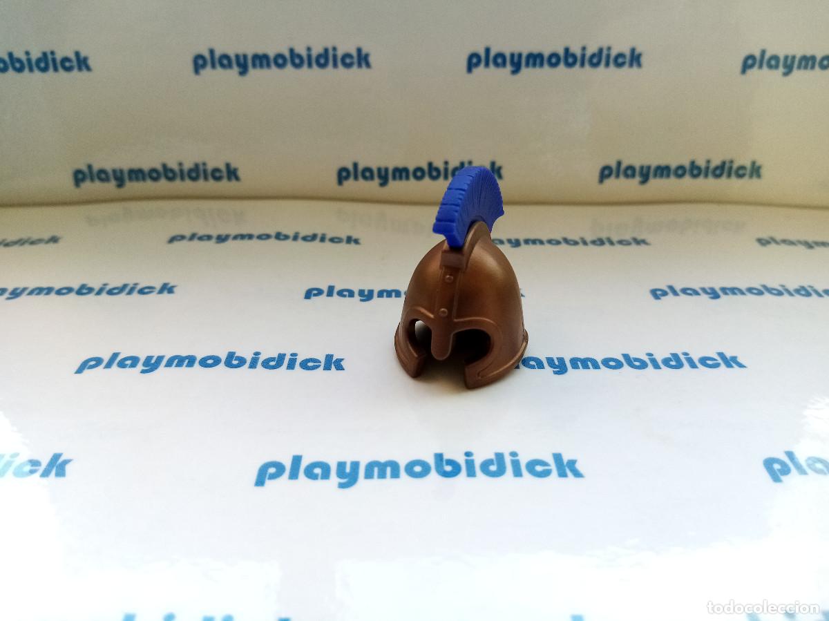 Playmobil: Playmobil casco romano espartano color bronce con penacho azul
