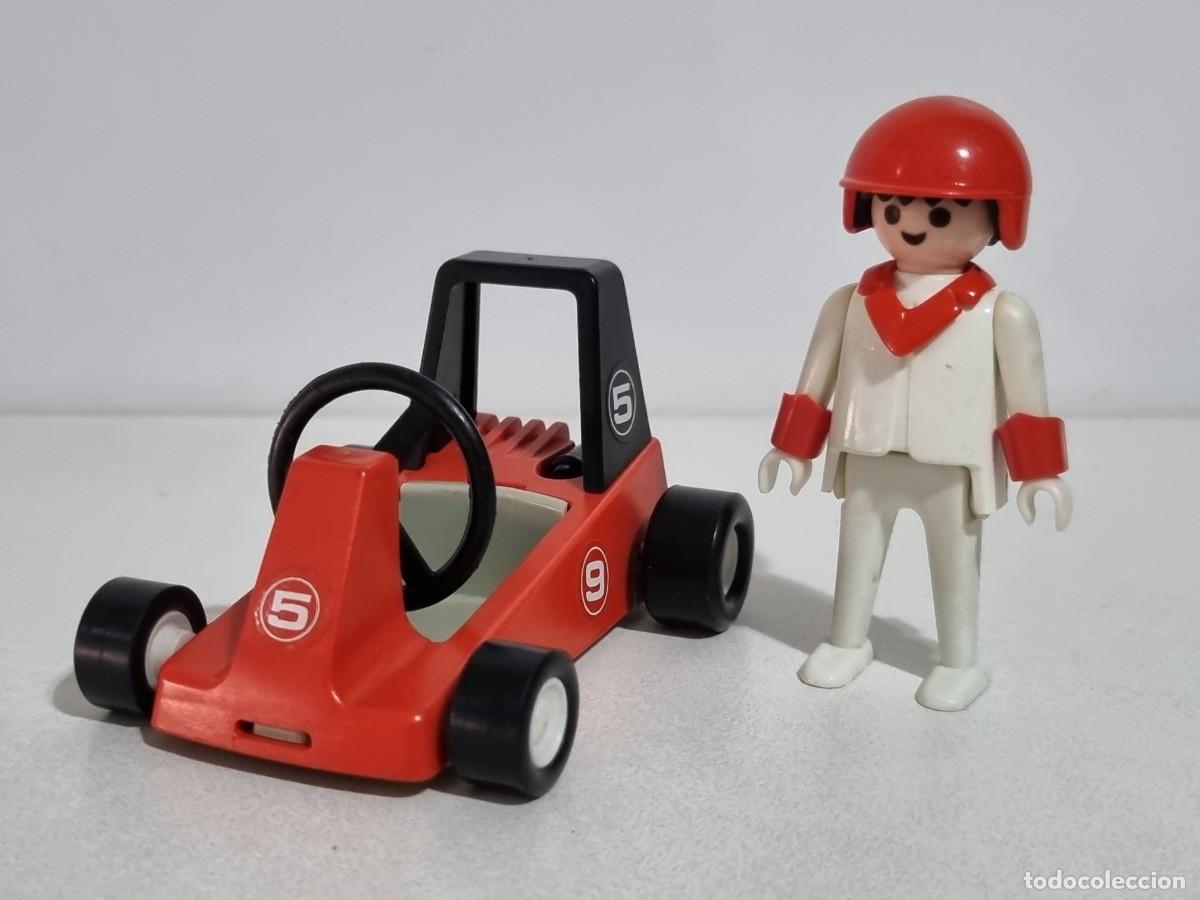 Playmobil: Playmobil 3575 Antiguo Piloto Kart Coche Rojo Karting Circuito Carrera