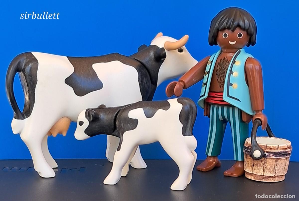 Playmobil: Figura Pastor Vacas. Playmobil. Ideal Bel&eacute;n, Medieval, Navidad.