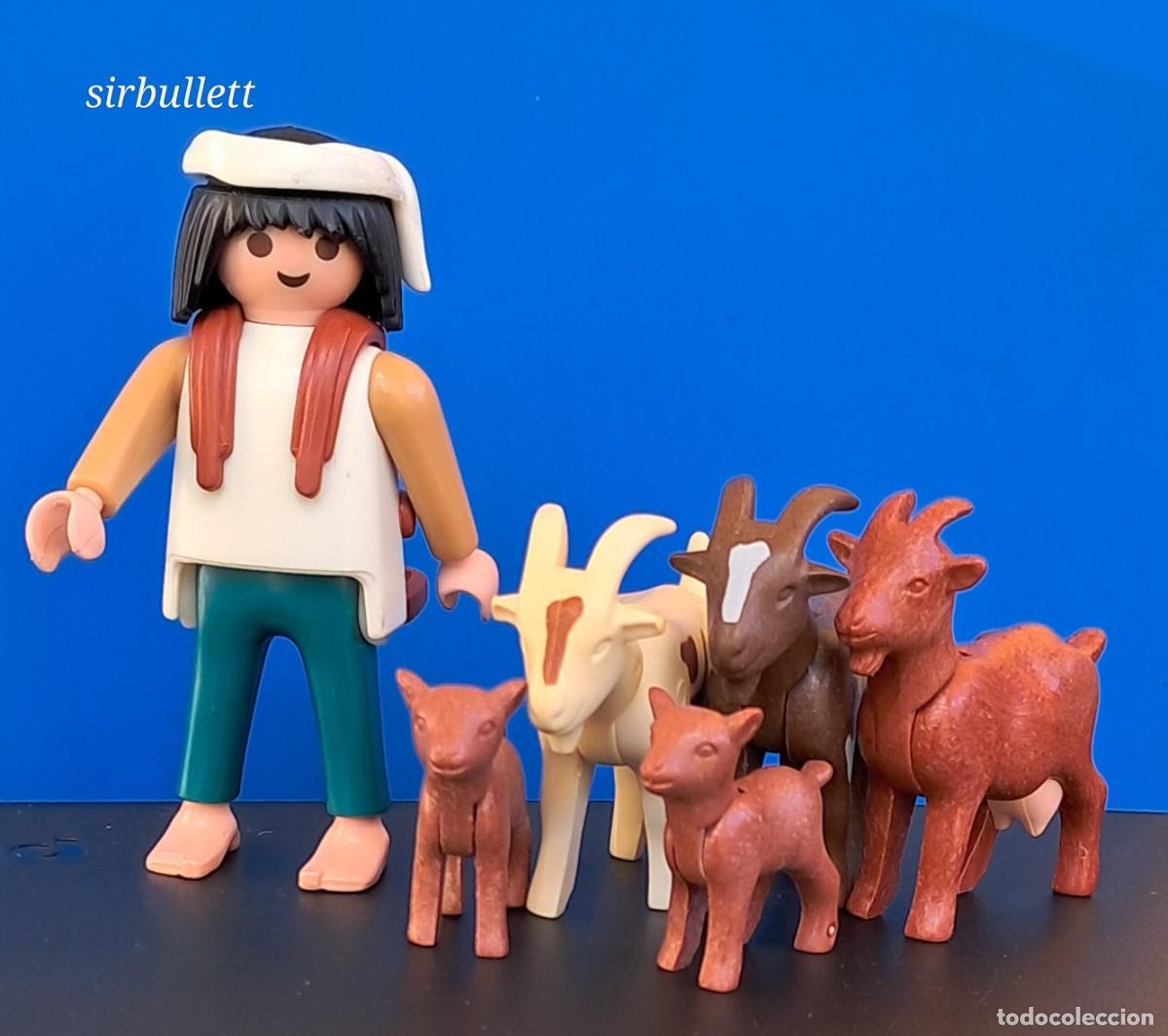 Playmobil: Figura Pastor Reba&ntilde;o Cabras. Playmobil. Ideal Bel&eacute;n, Medieval, Navidad.