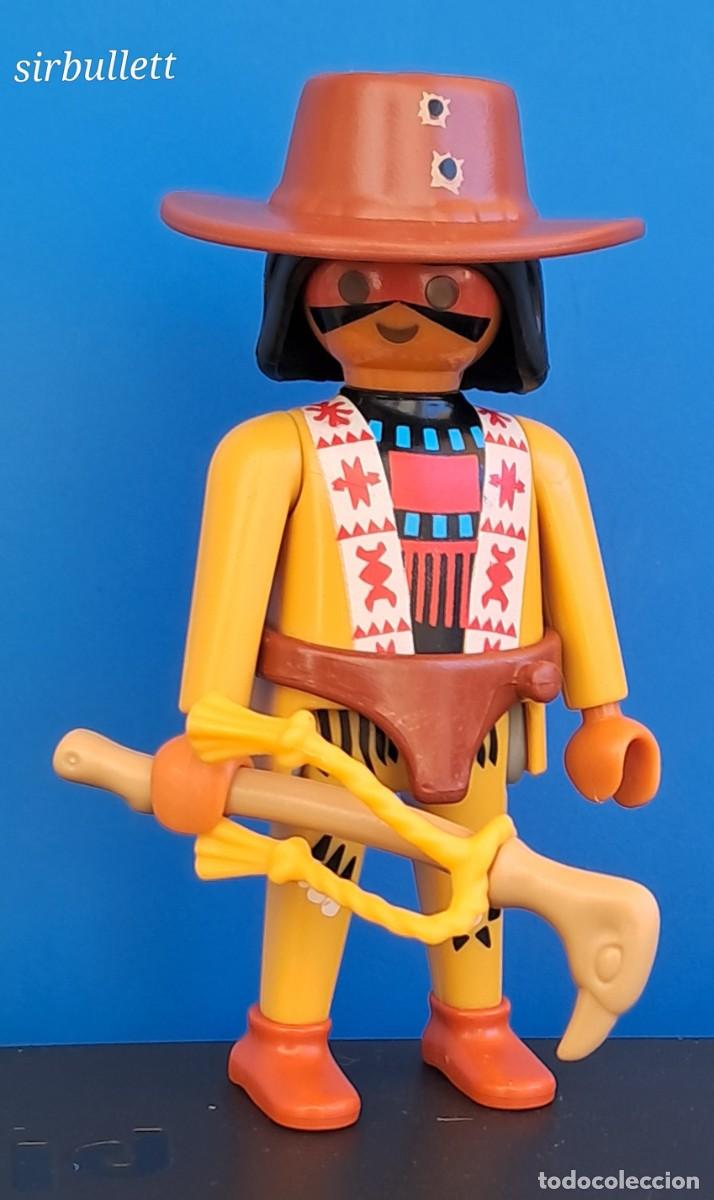 Playmobil: Figura Hombre Rastreador indio. Playmobil. Sombrero Balazos Disparos