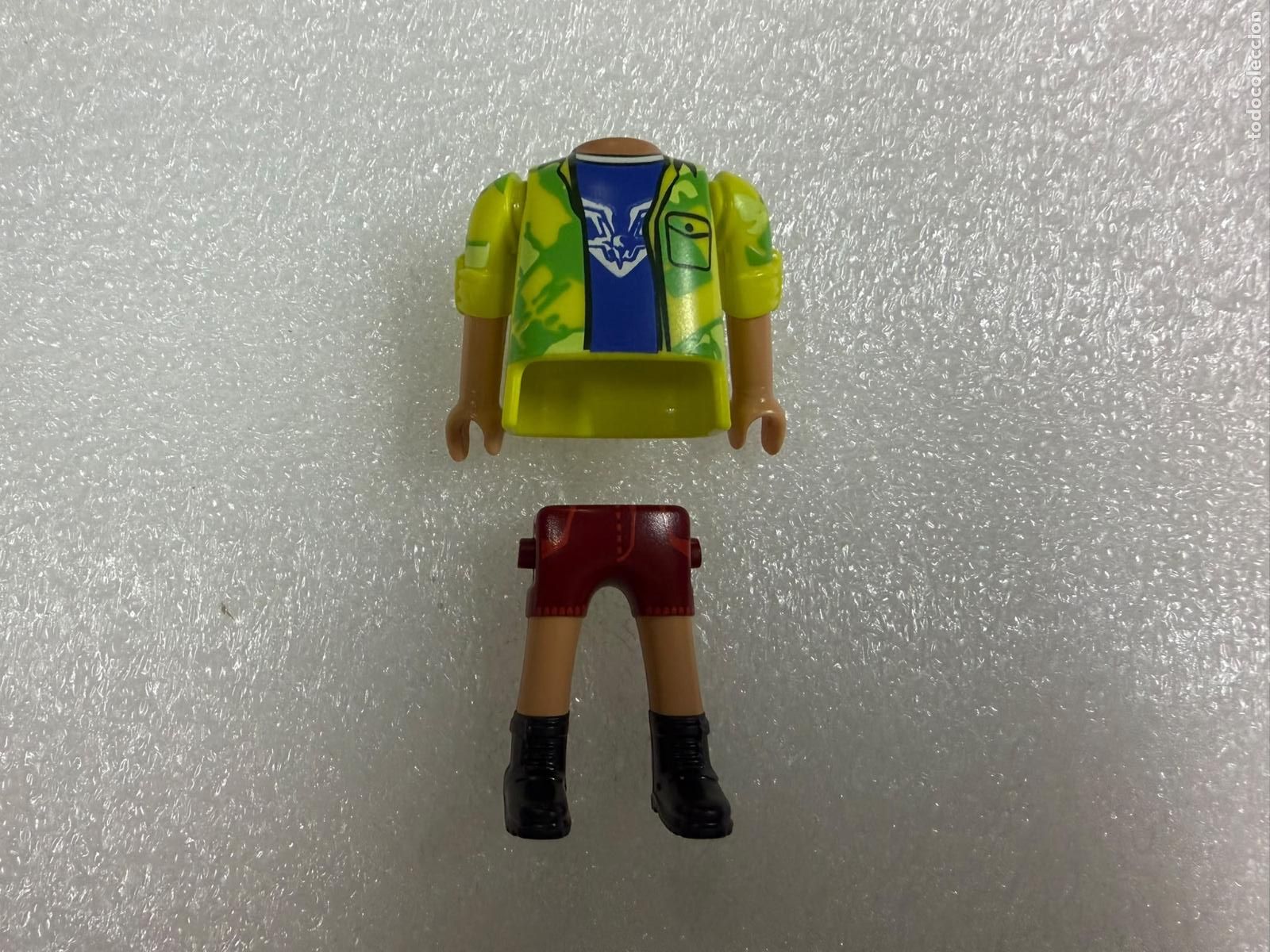 Playmobil: playmobil recambio cuerpo + 2 brazos mangas dobladas + piernas bota negra - liquidacion- c41