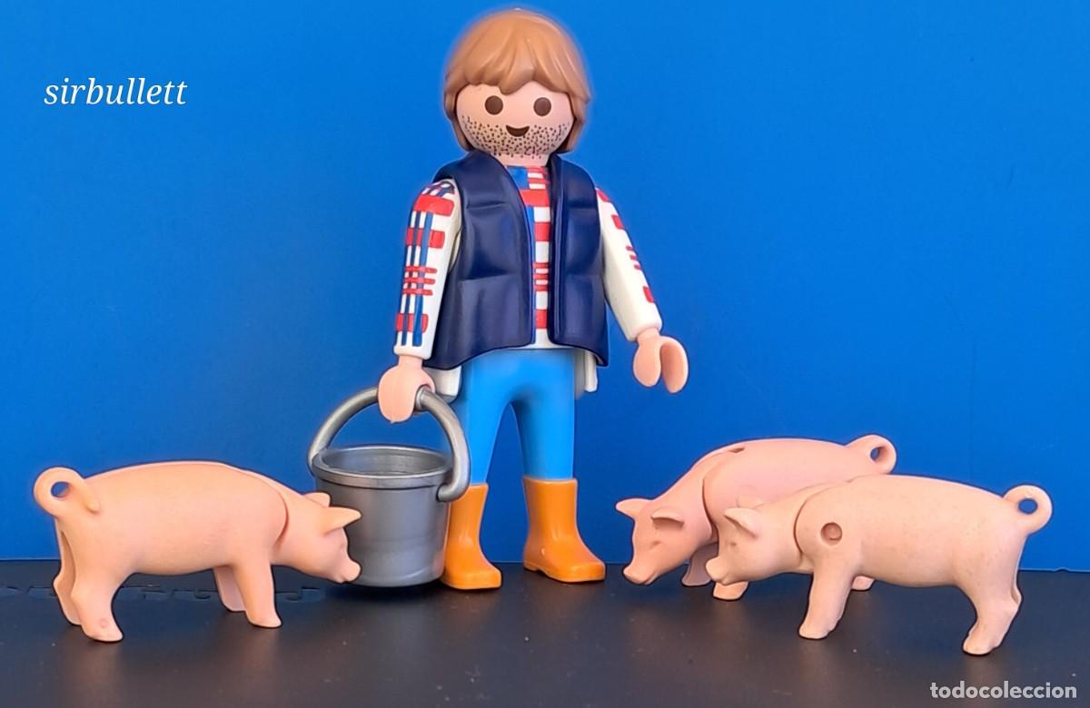 Playmobil: Figura Hombre Granjero Cochinillos. Playmobil.