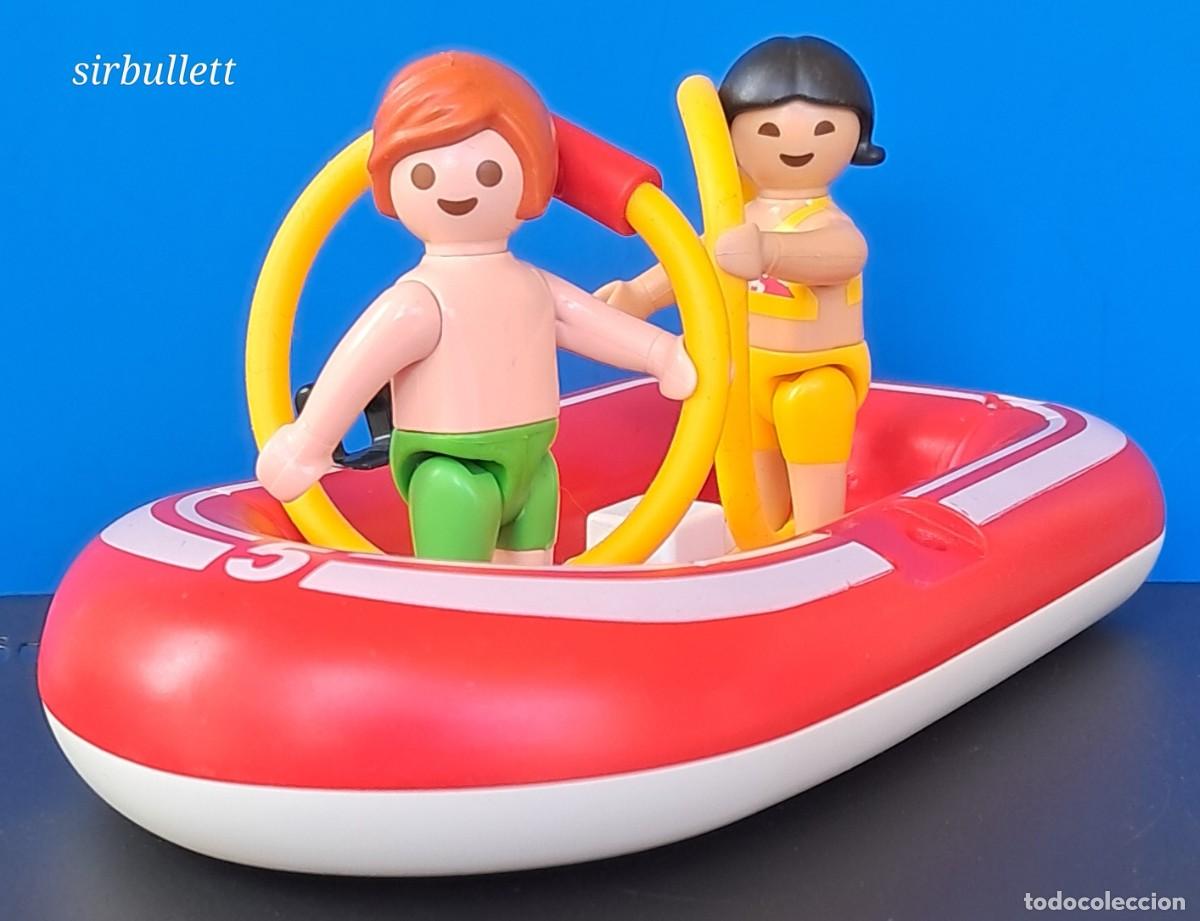 Playmobil: Figuras Ni&ntilde;os Barca Hinchable. Playmobil. Verano Vacaciones