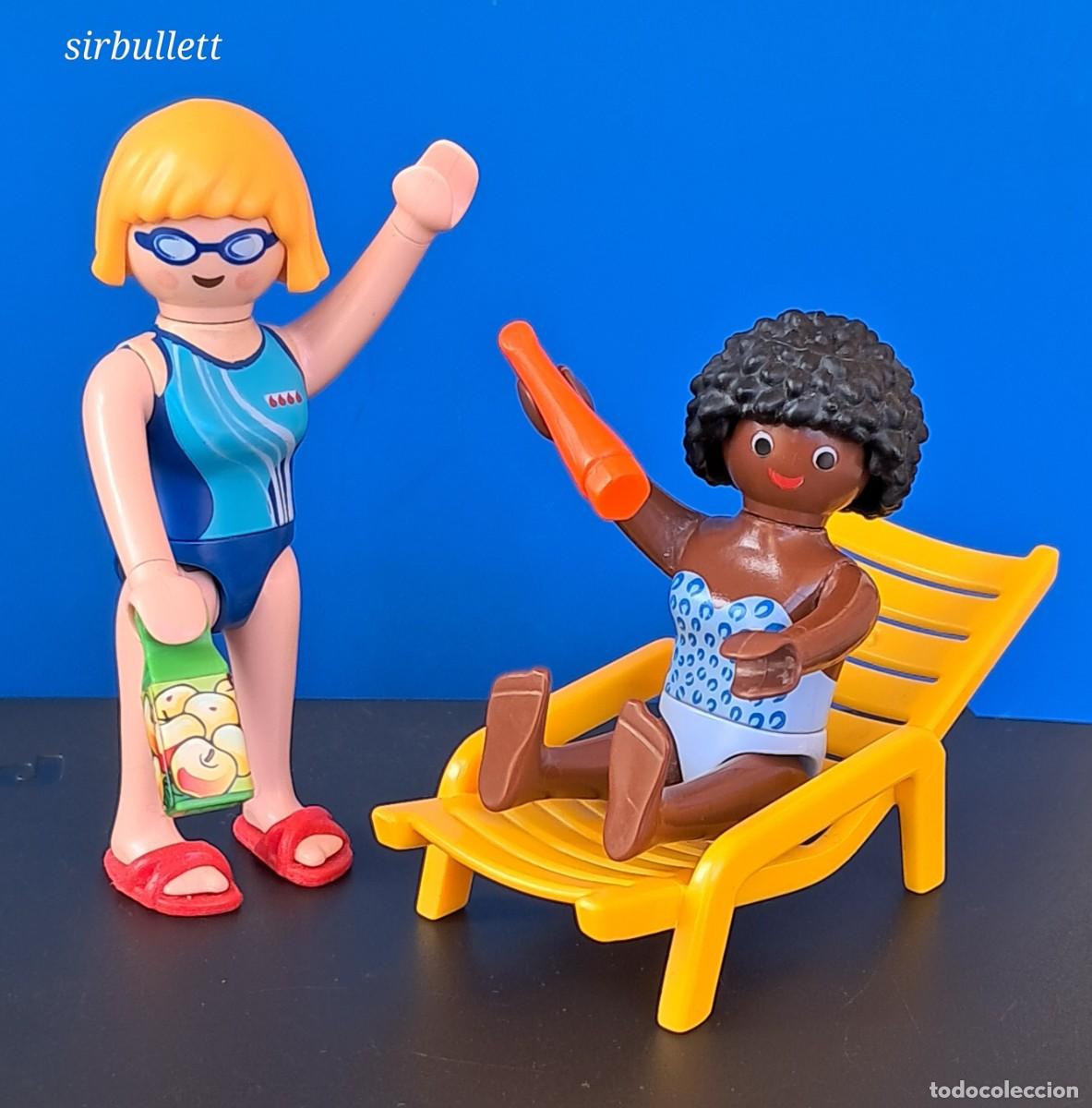 Playmobil: Figuras Mujeres Ba&ntilde;ador Tumbona. Playmobil. Verano Vacaciones
