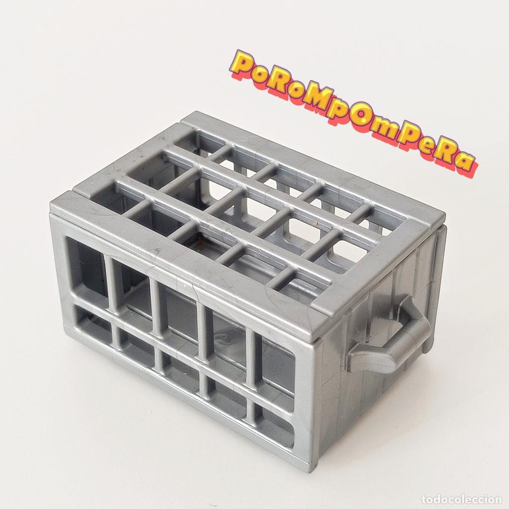 Playmobil: PLAYMOBIL caja rejilla plateada + tapa 9371 70627 70869 mercanc&iacute;a mercado puerto tienda F5