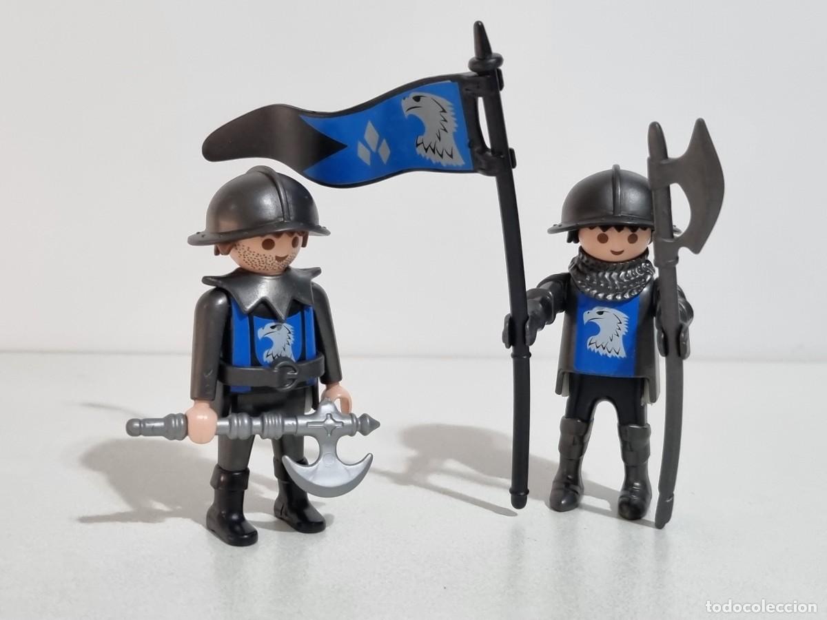 Playmobil: Playmobil 2x Soldado Guerrero Caballero Aguila Abanderado Medieval Castillo