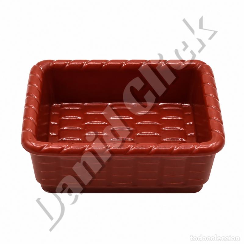Playmobil: Playmobil Cesta de Mimbre Marr&oacute;n Rectangular Mercado Granja Medieval Bel&eacute;n