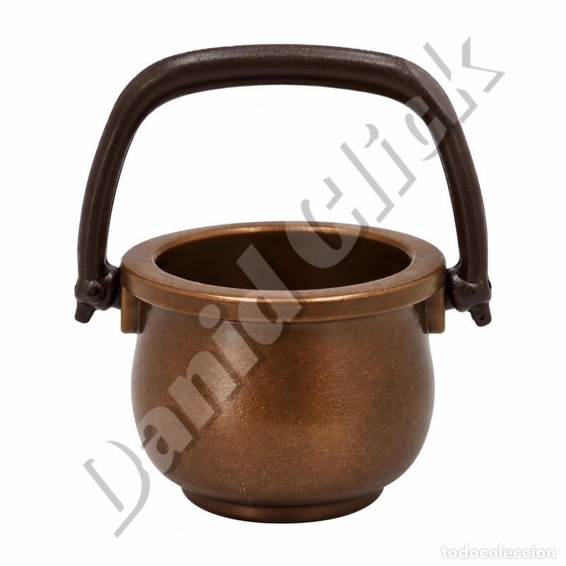 Playmobil: Playmobil Caldero Bronce con Asa Olla Medieval Bruja Oeste Bel&eacute;n