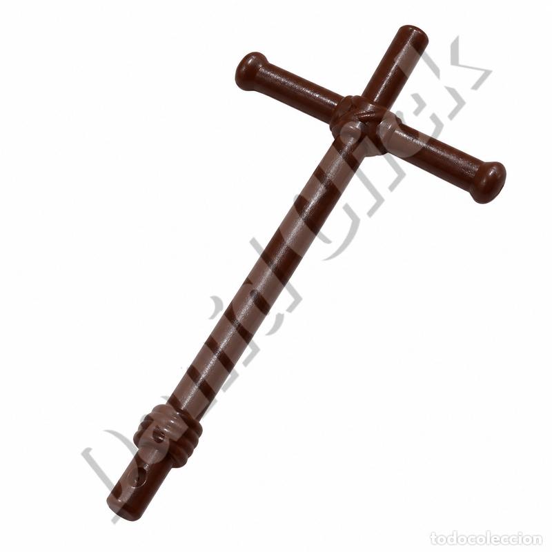 Playmobil: Playmobil Cruz de Madera Marr&oacute;n Procesional Sacerdote Monje Bel&eacute;n