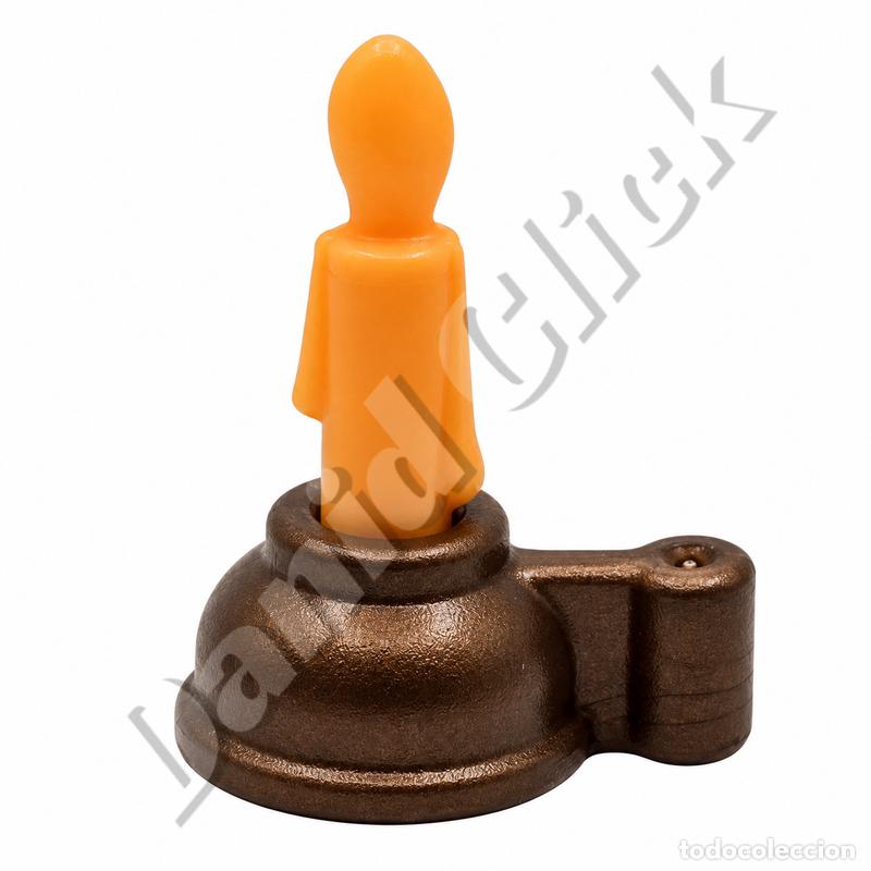 Playmobil: Playmobil Candil con Vela Naranja Base Bronce L&aacute;mpara Medieval Aladino Castillo Bel&eacute;n