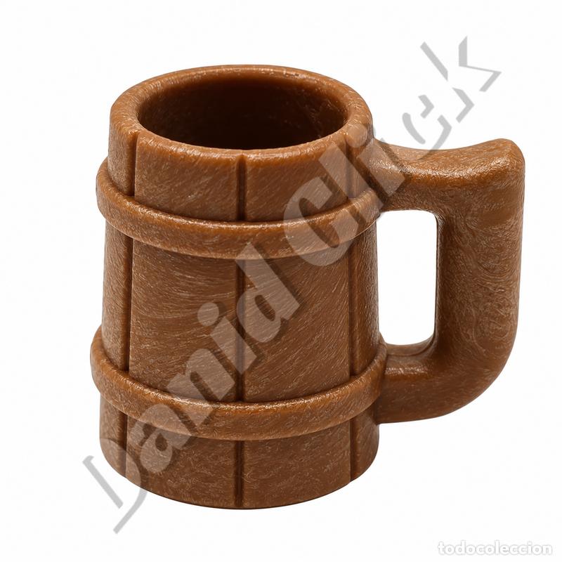 Playmobil: Playmobil Jarra de Cerveza Marr&oacute;n Madera Taberna Medieval Oeste Piratas Vikingos