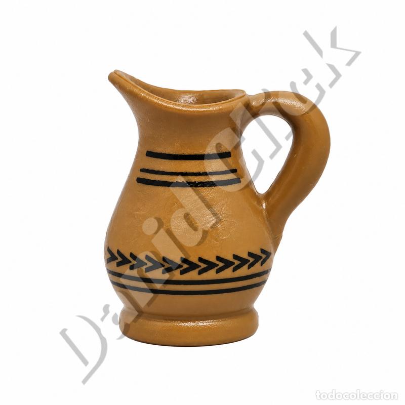 Playmobil: Playmobil Jarra de Barro Decorada Marr&oacute;n Negra Alfarero Medieval Bel&eacute;n