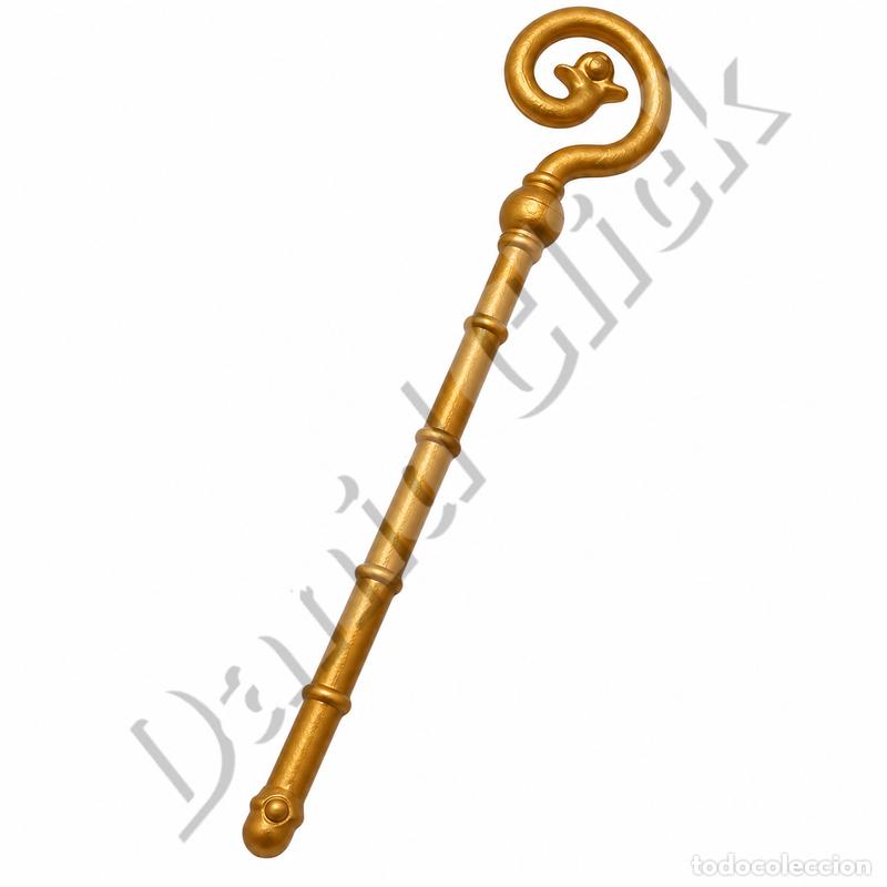 Playmobil: Playmobil B&aacute;culo Dorado Obispo San Nicol&aacute;s Mago Druida Bast&oacute;n Cetro Medieval