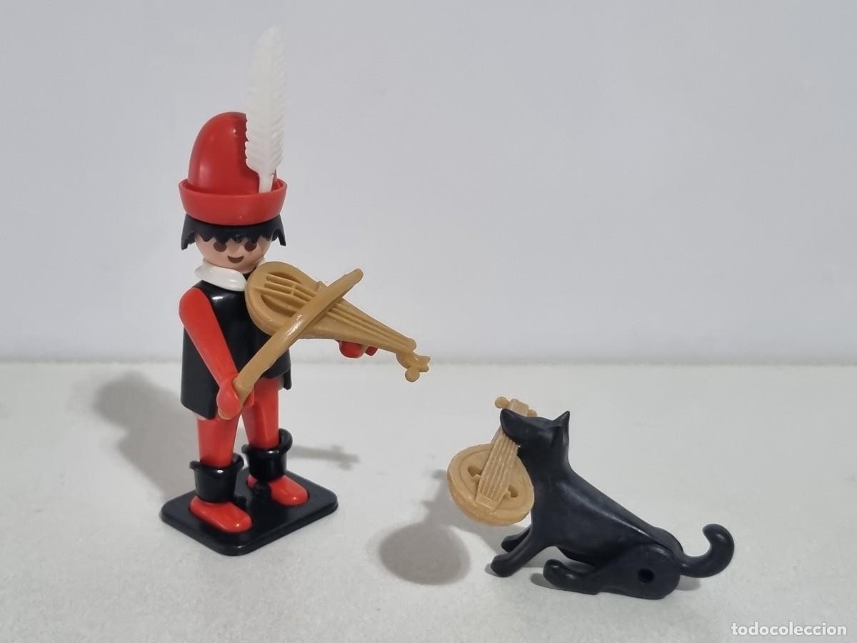 Playmobil: Playmobil 3377 3293 Antiguo Trovador Musico Medieval Castillo Violinista Perro