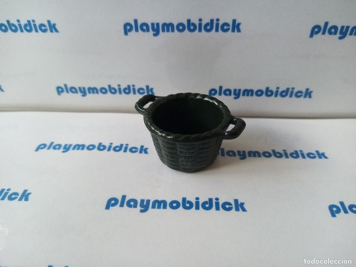 Playmobil: Playmobil cesta redonda mimbre verde oscura