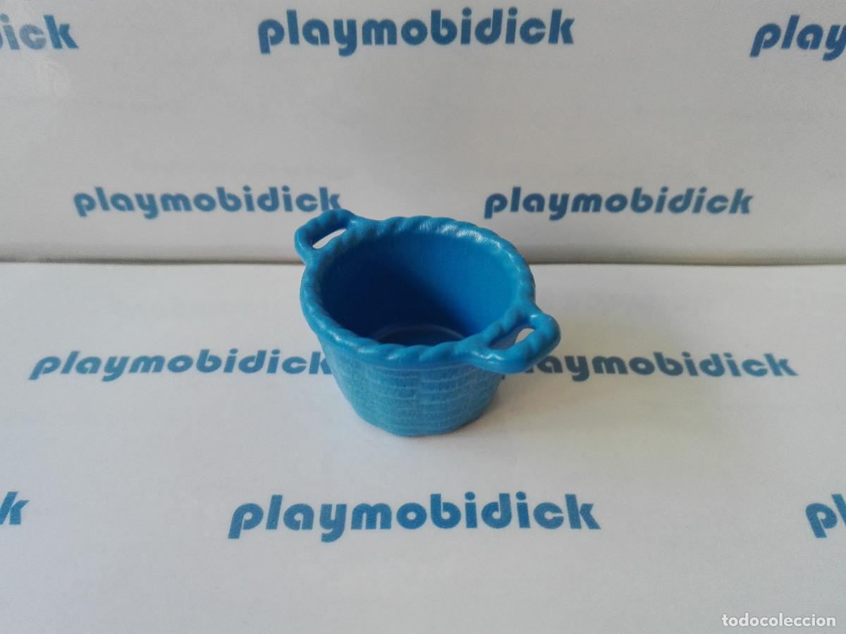 Playmobil: Playmobil cesta redonda mimbre azul oscuro