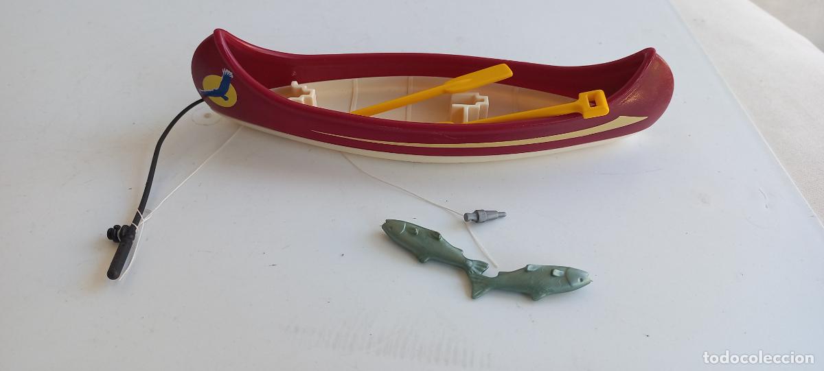 Playmobil: PLAYMOBIL CANOA CON REMOS, CA&Ntilde;A DE PESCAR Y PECES. BARCA