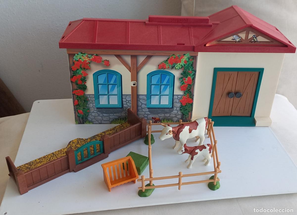 Playmobil: Playmobil maletin granja ref. 4897, con vaca y ternero, cercado..