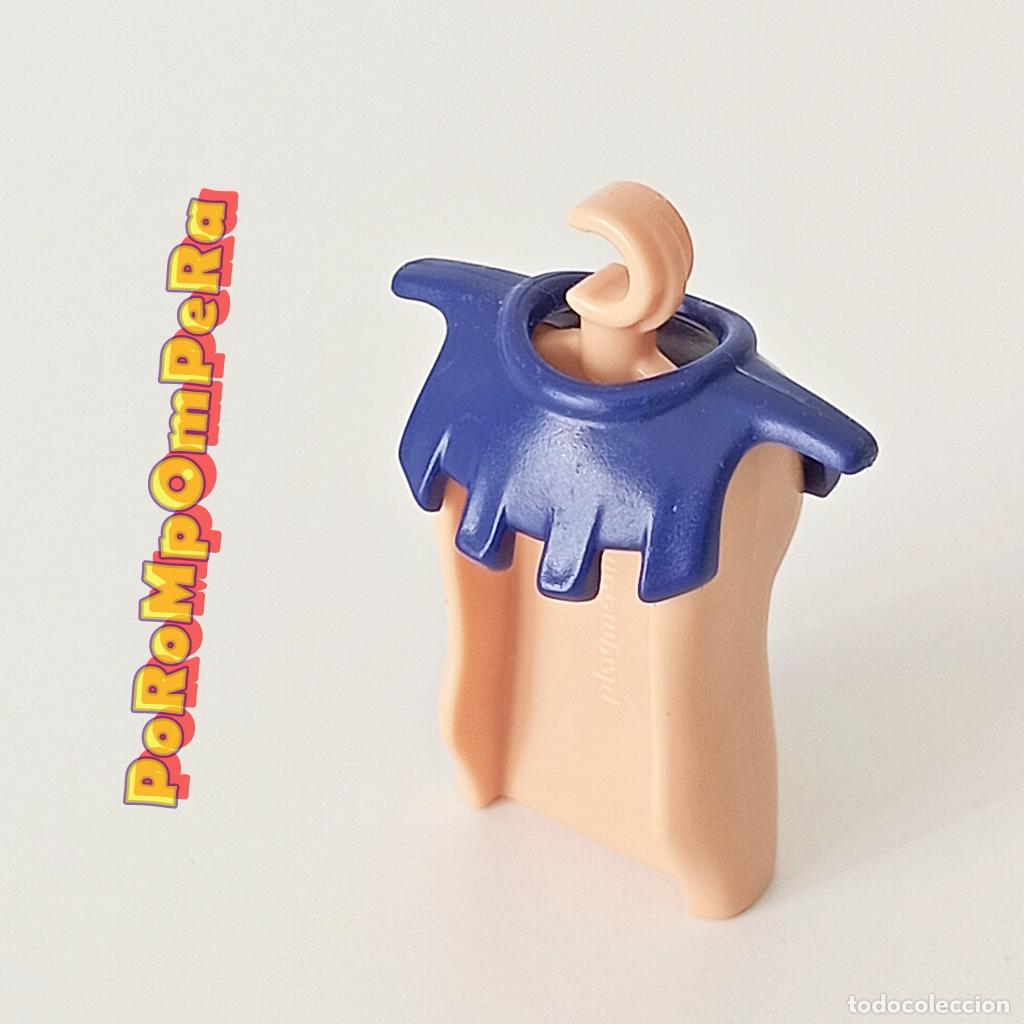 Playmobil: PLAYMOBIL cuello azul oscuro caballero medieval espaldar hombrera aldeano bel&eacute;n F4