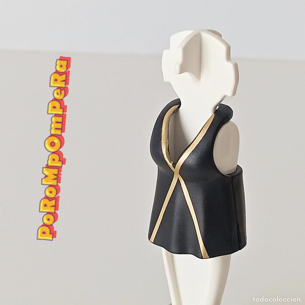 Playmobil: PLAYMOBIL vestido negro-dorado escote minifalda A CUSTOM/COMPLETAR chica mujer moda F4